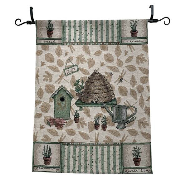 Pfaltzgraff Other - Pfaltzgraff Naturewood Beehive Garden Tapestry Wall Hanging With Rod Iron Rod
